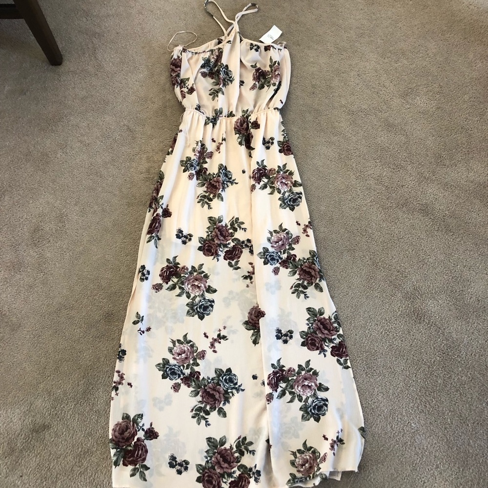 Long floral print summer dress